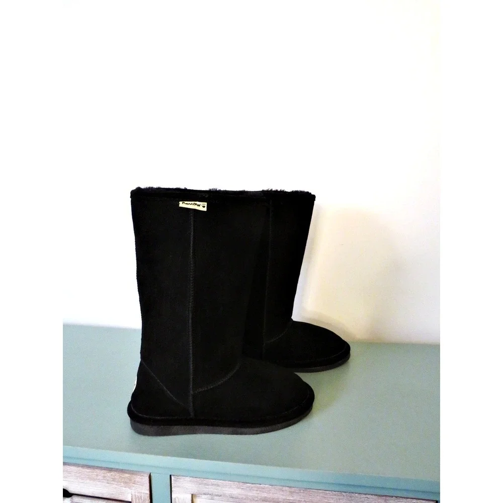 NWT BearPaw Tall Emma Classic Winter‎ Slip-On Boots Black Suede Size 6